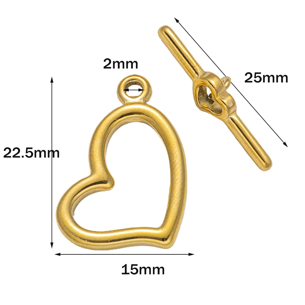 5 Sets Gold Color Stainless Steel OT Toggle End Clasp Buckle Connectors for DIY Bracelet Necklace Jewelry Making Supplies Crafts
