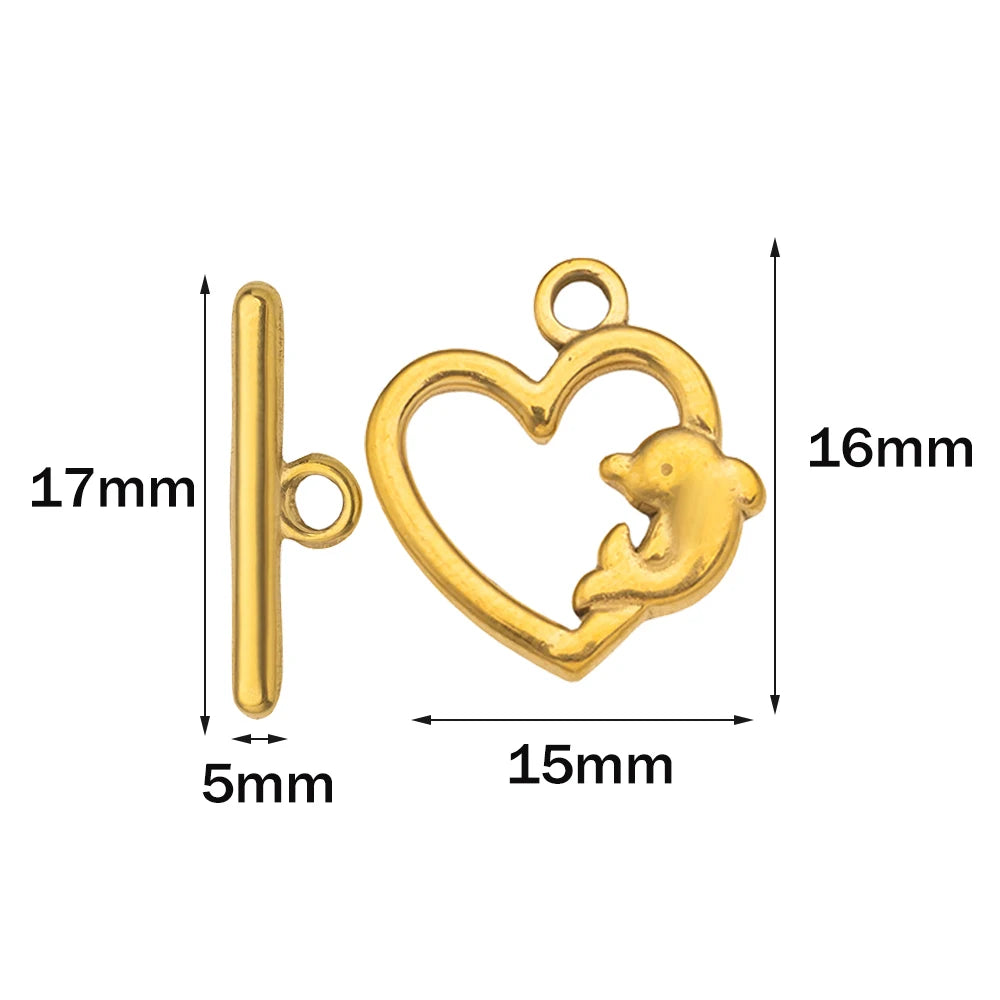 5 Sets Gold Color Stainless Steel OT Toggle End Clasp Buckle Connectors for DIY Bracelet Necklace Jewelry Making Supplies Crafts