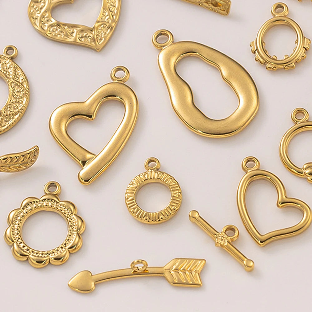 5 Sets Gold Color Stainless Steel OT Toggle End Clasp Buckle Connectors for DIY Bracelet Necklace Jewelry Making Supplies Crafts