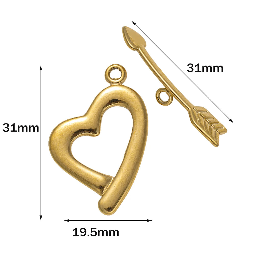 5 Sets Gold Color Stainless Steel OT Toggle End Clasp Buckle Connectors for DIY Bracelet Necklace Jewelry Making Supplies Crafts