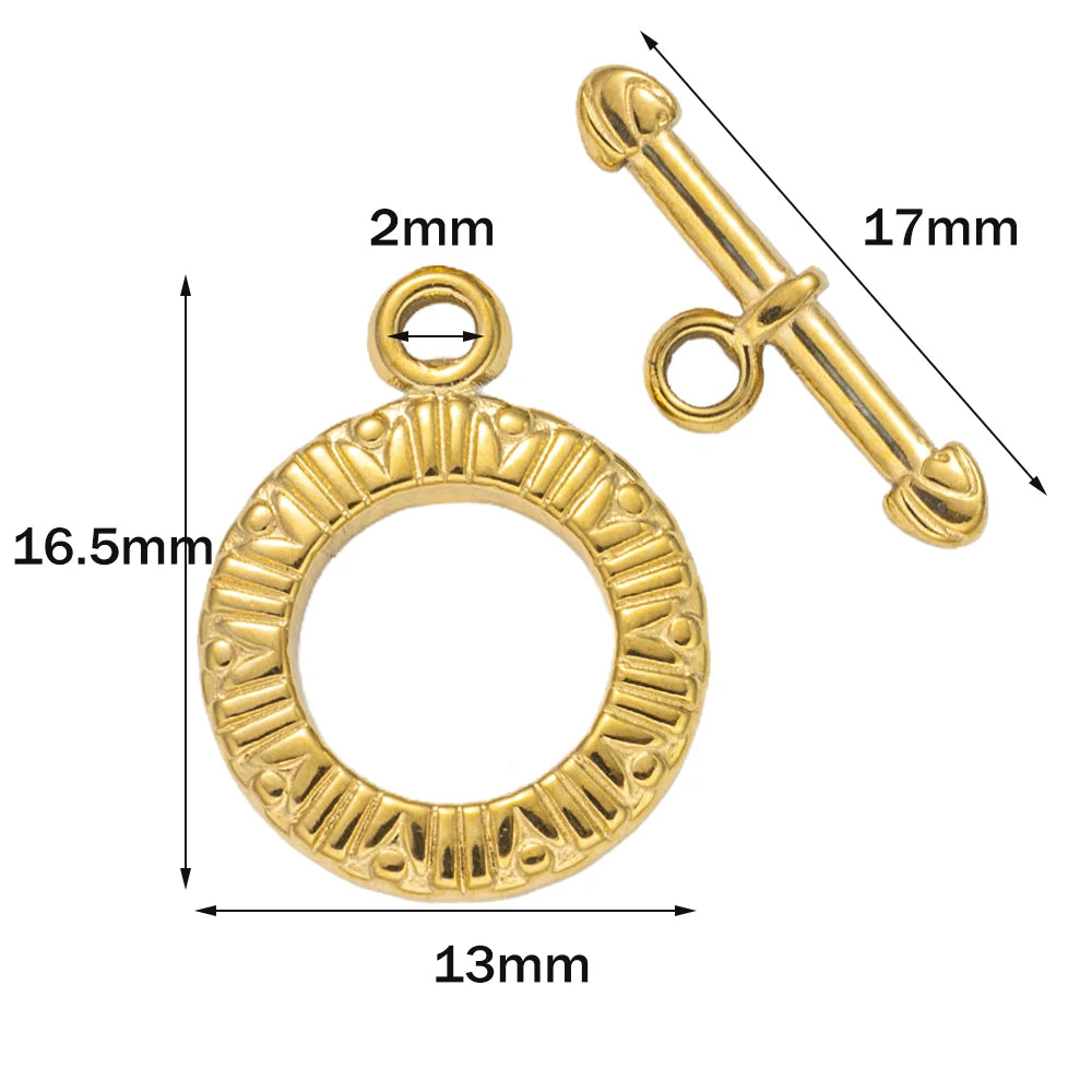 5 Sets Gold Color Stainless Steel OT Toggle End Clasp Buckle Connectors for DIY Bracelet Necklace Jewelry Making Supplies Crafts
