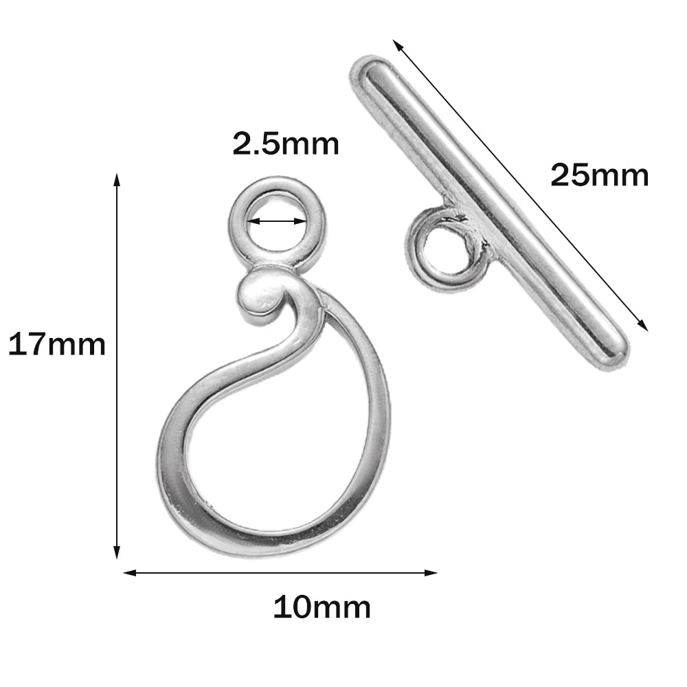 5 Sets Gold Color Stainless Steel OT Toggle End Clasp Buckle Connectors for DIY Bracelet Necklace Jewelry Making Supplies Crafts