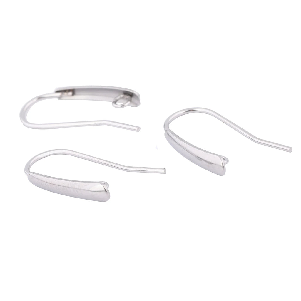 40pcs Stainless Steel Earring Hooks Findings With Loop Diy Ear Wire Clasps For Jewelry Making Supplies 12x21mm
