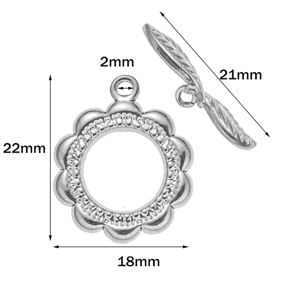 5 Sets Gold Color Stainless Steel OT Toggle End Clasp Buckle Connectors for DIY Bracelet Necklace Jewelry Making Supplies Crafts