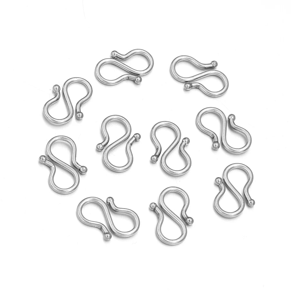 20Pcs Stainless Steel Gold Color S M Shape End Clasps Hooks Chain Connectors For Bracelet Necklace DIY Jewelry Making Supplies