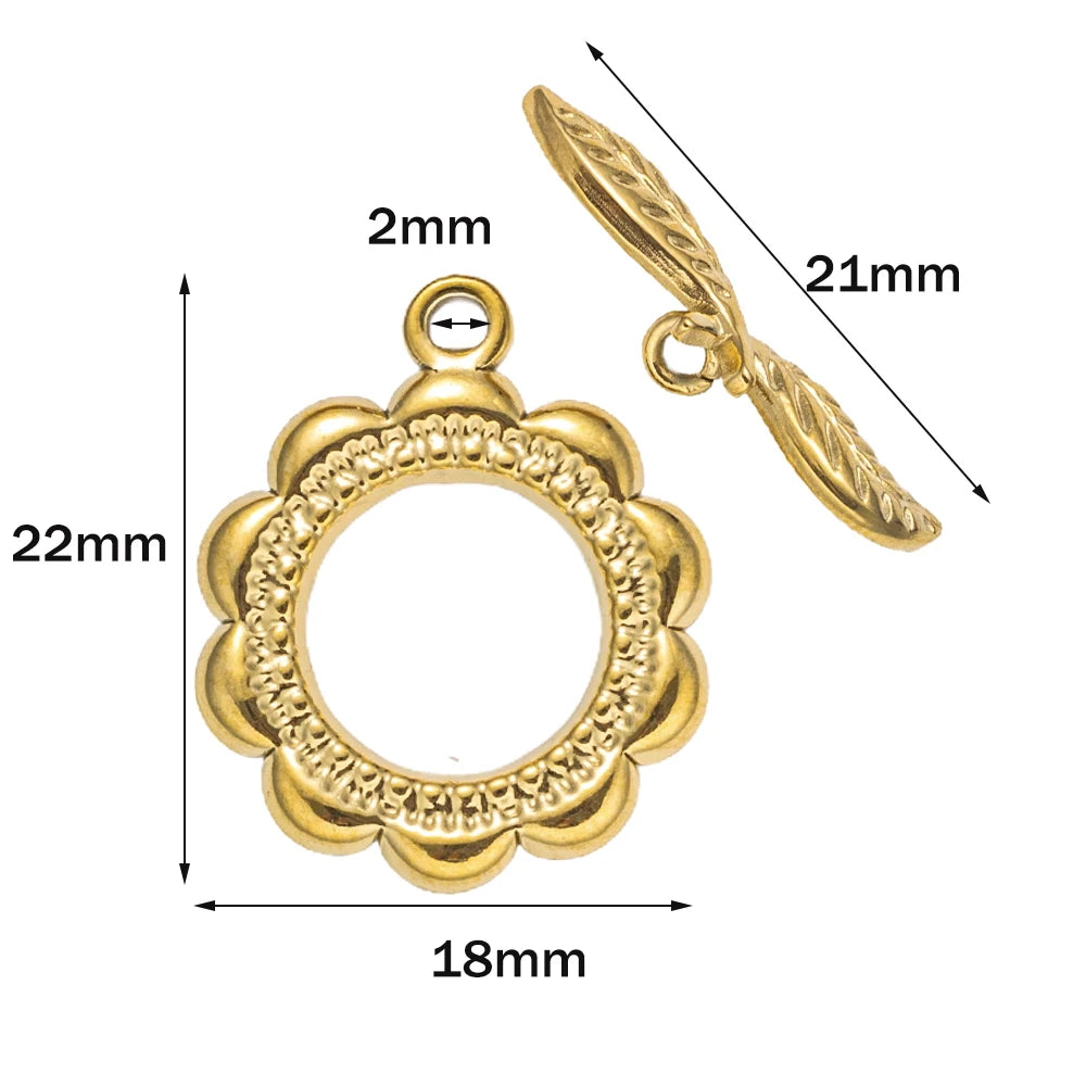 5 Sets Gold Color Stainless Steel OT Toggle End Clasp Buckle Connectors for DIY Bracelet Necklace Jewelry Making Supplies Crafts