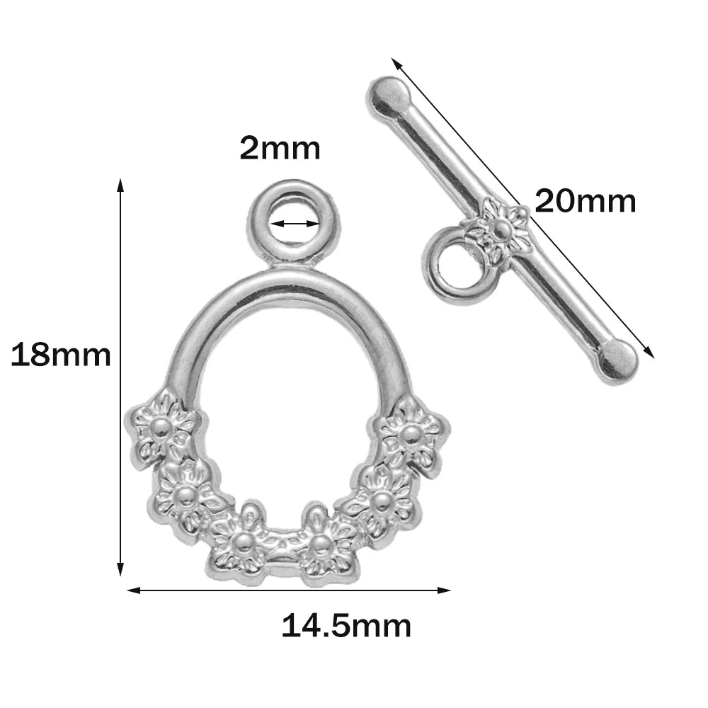5 Sets Gold Color Stainless Steel OT Toggle End Clasp Buckle Connectors for DIY Bracelet Necklace Jewelry Making Supplies Crafts