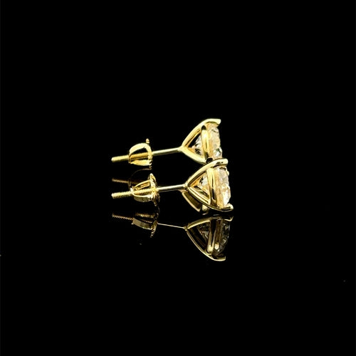 998292 | 925 Moissanite 3CTW Gold 3-Prong Earrings