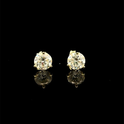 998292 | 925 Moissanite 3CTW Gold 3-Prong Earrings