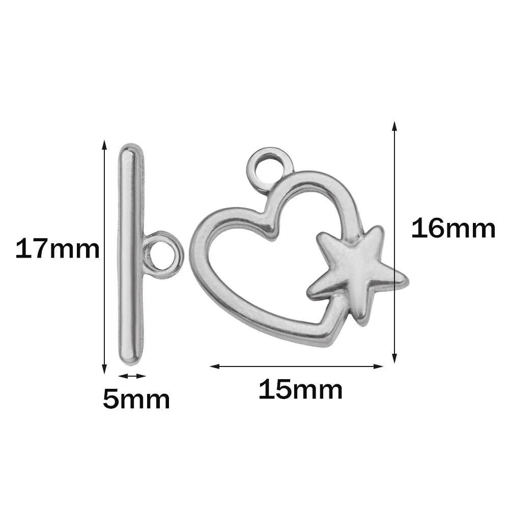 5 Sets Gold Color Stainless Steel OT Toggle End Clasp Buckle Connectors for DIY Bracelet Necklace Jewelry Making Supplies Crafts