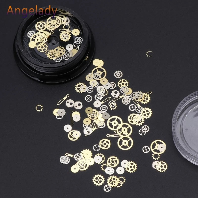 120Pcs Mixed Steampunk Cogs Gear Clock Charm UV Frame Resin Jewelry Fillings DIY JUL3