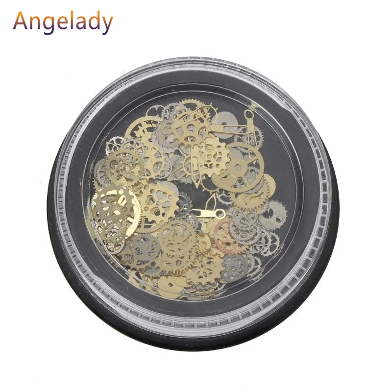 120Pcs Mixed Steampunk Cogs Gear Clock Charm UV Frame Resin Jewelry Fillings DIY JUL3
