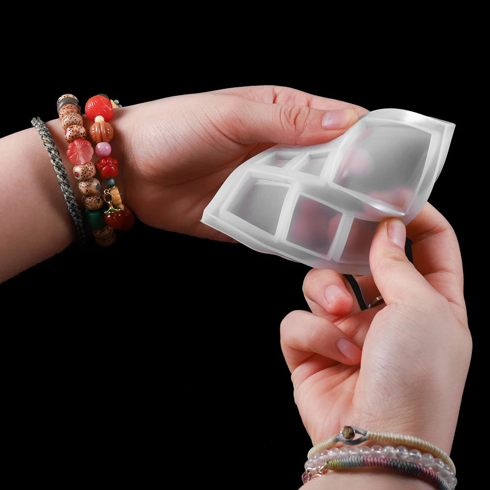 1Pcs Round Oval Heart Shaped Mirror Resin Mold for DIY UV Expoy Jewelry Making Finding Decorative Craft