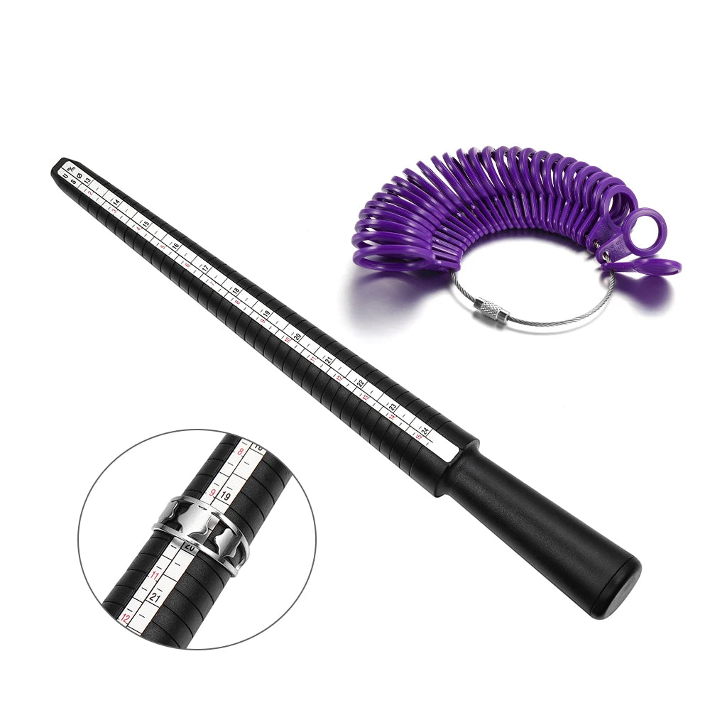 1pcs Professional Jewelry Tools Ring Mandrel Stick Finger Gauge Ring Sizer Measuring UK/US Size For DIY Jewelry Size Tool Sets