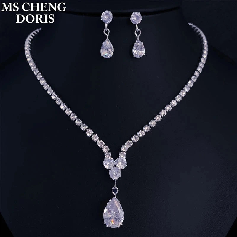 Fashion Wedding Bridal Jewelry Sets For Women Rhinestone Austrian Crystal Jewelry Set Bracelet Earrings Set Indian Accessories