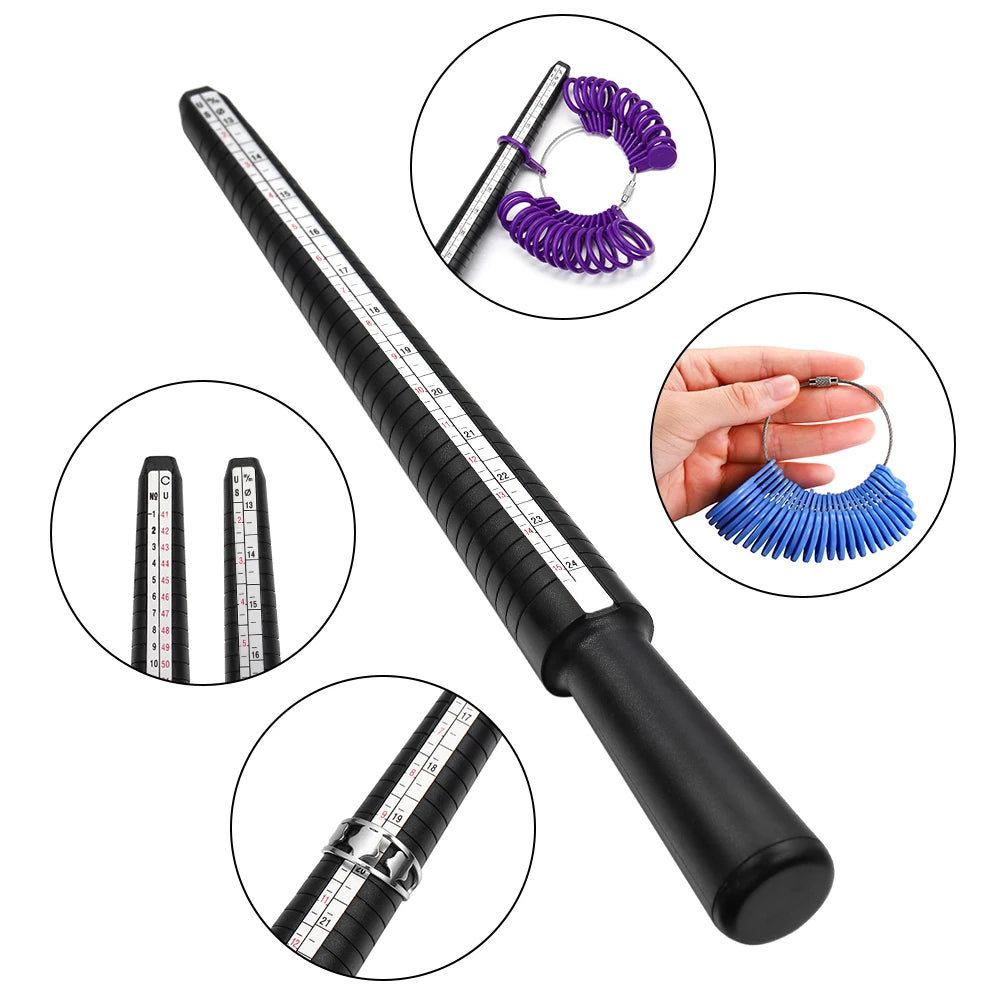 1pcs Professional Jewelry Tools Ring Mandrel Stick Finger Gauge Ring Sizer Measuring UK/US Size For DIY Jewelry Size Tool Sets