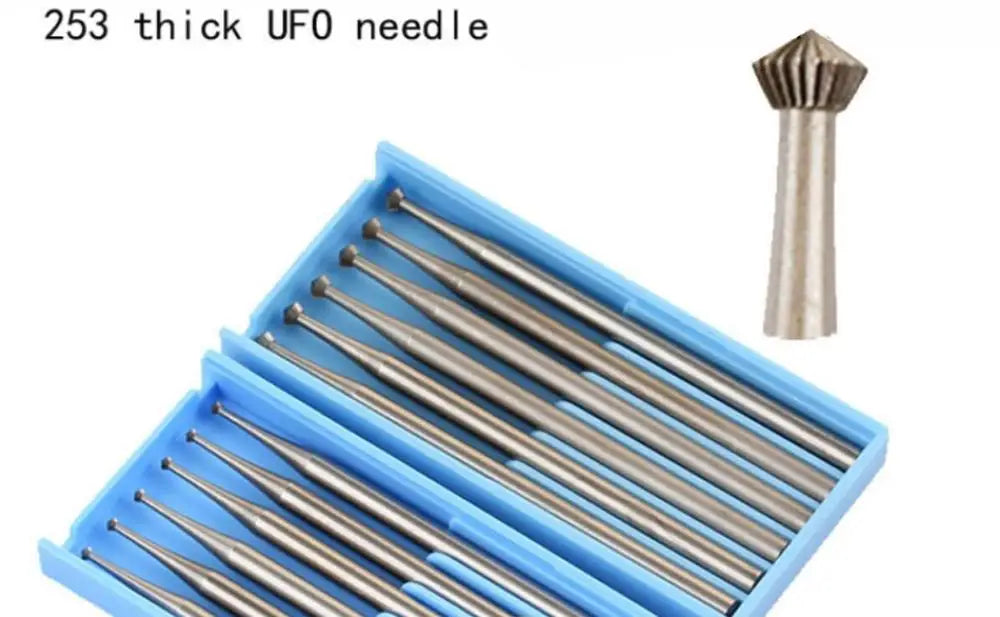 253 90° Steel Hart Bur Bearing Cutter Jewelry Stone Setting Ring Seats Rotary Cutting Bur 6pcs/box