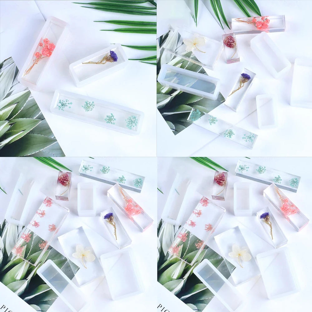 Square Rectangle Epoxy Resin Molds Real Dried Plants Flower Insect Specimen For Resin Epoxy Mold Silicone Jewelry Crafts Making