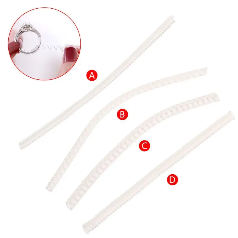 Jewelry Tool Ring Adjuster Invisible Transparent Spiral Cord Tension Reducer Adjustable Sizes