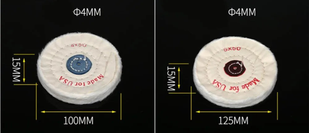 Cotton Polishing Wheel Cloth Buffing Wheel 3/4/5inch Arbor Buffer Mirror Polish White Round Wheel 50 layers Abrasive Tools