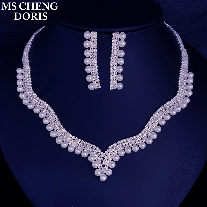 Fashion Wedding Bridal Jewelry Sets For Women Rhinestone Austrian Crystal Jewelry Set Bracelet Earrings Set Indian Accessories