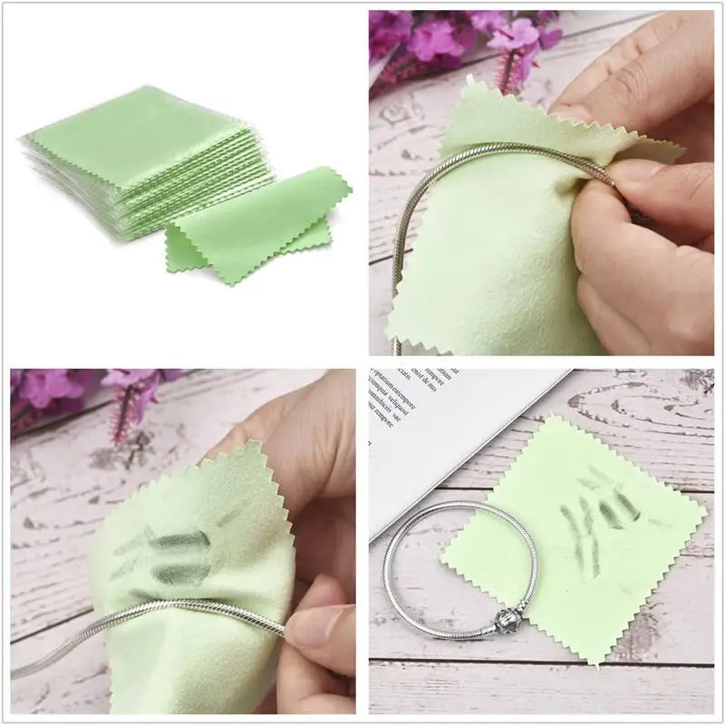 10pcs 50pcs 8x8cm Sterling Silver Color Cleaning Cloth Polishing Cloth Soft Clean Wipe Wiping Cloth Of Silver Gold Jewelry Tools