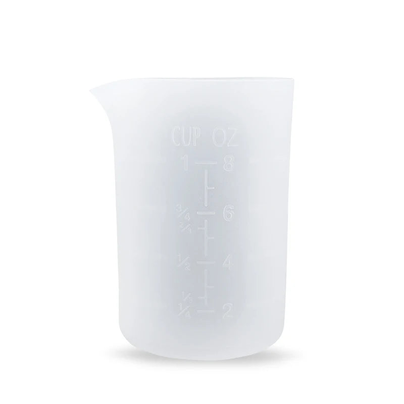 100ML Silicone Measuring Cup Graduated Beaker Epoxy Resin Glue Tools Reused Silicone Round Stirring Rod Measuring Tools