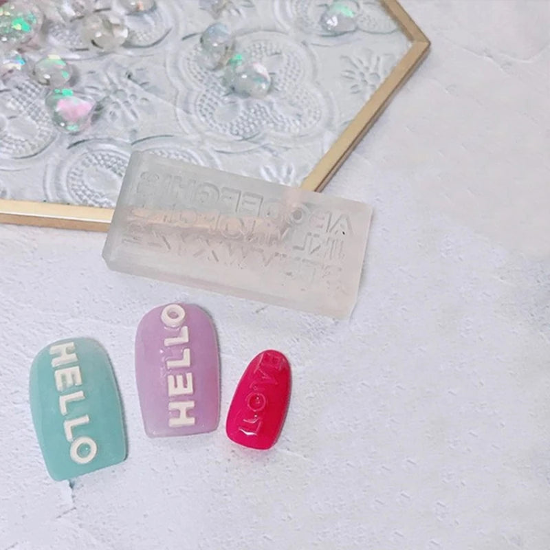 R3MC Mini Letter Numbers 3D Nail Art Decorations UV Crystal Epoxy Mold Silicone Mould