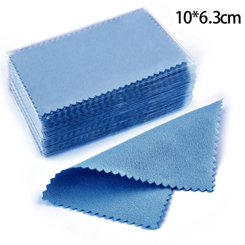 50Pcs/lot Polish Polishing Cloth Silver Color Cleaning Polishing Cloth Soft Clean Wipe Wiping Cloth For Silver Gold Jewelry Tool