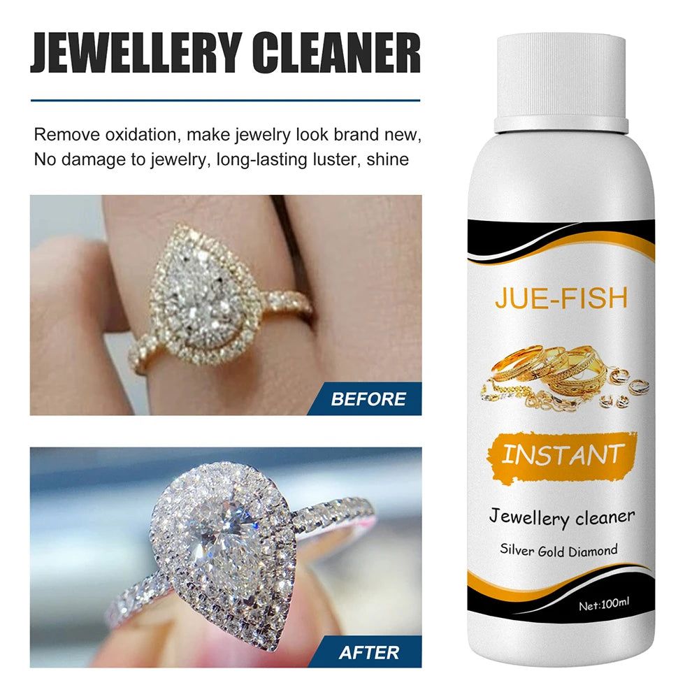 100ml Jewelry Cleaner Silver Jewelry Necklace Ring Clean Polishing Liquid Ring Care Washing Fluid Multi-Function Cleaner