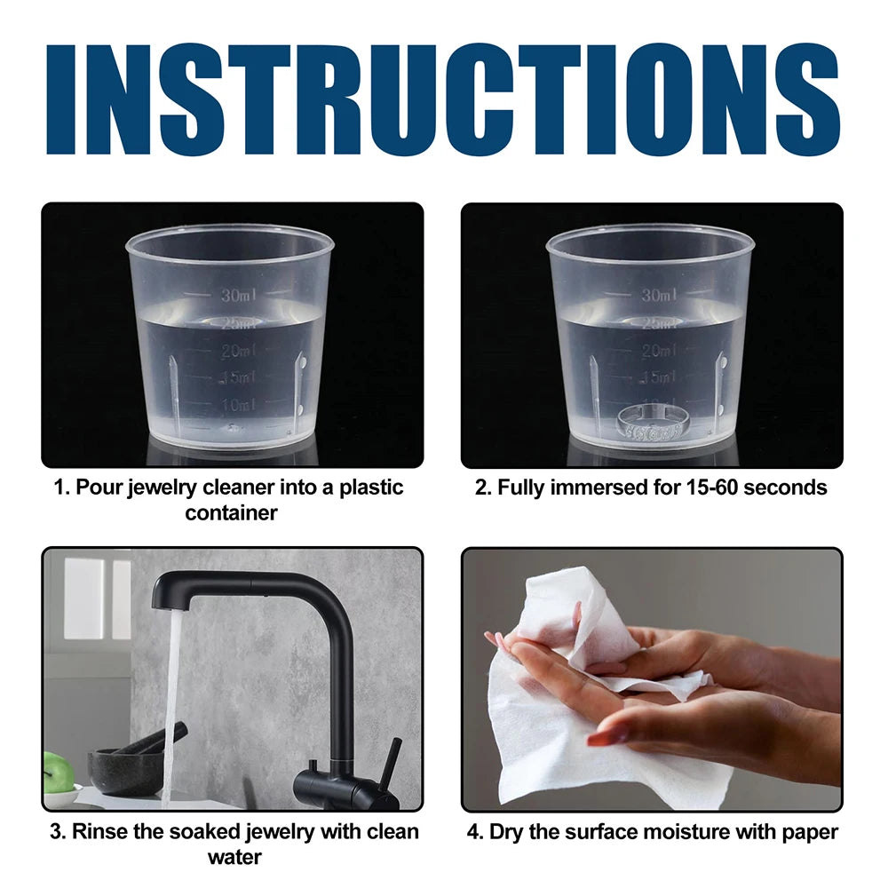 100ml Jewelry Cleaner Silver Jewelry Necklace Ring Clean Polishing Liquid Ring Care Washing Fluid Multi-Function Cleaner