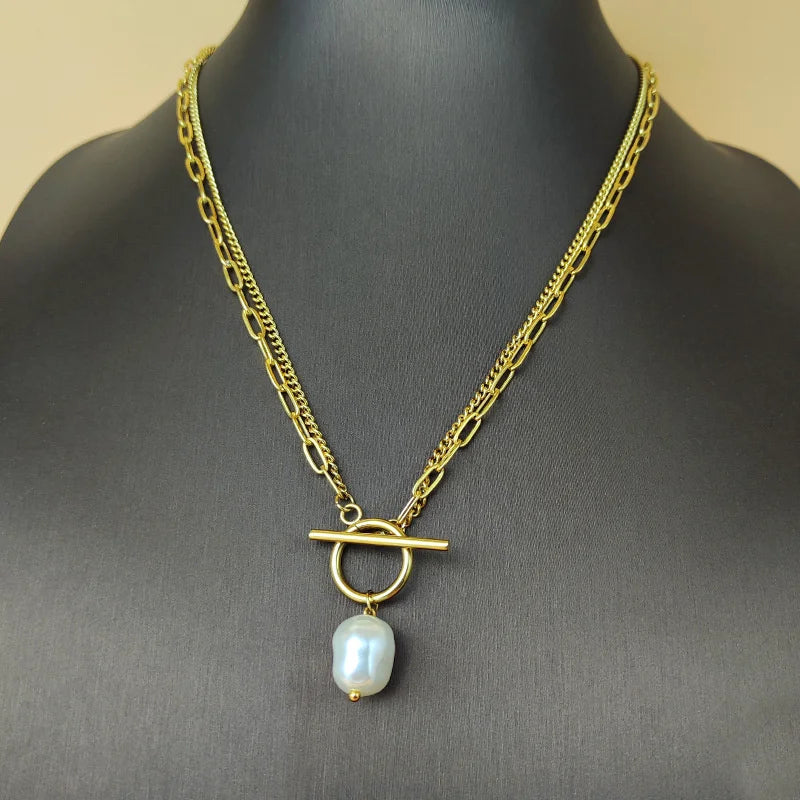 Trend Elegant Jewelry Wedding Big Pearl Pendant Chain Necklace For Women Fashion White Imitation Pearl Choker Necklace