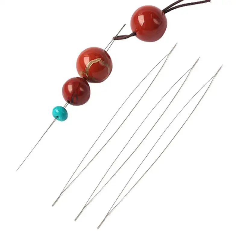 1PC Open Big Eye Beading Needles Bead Necklace Bracelet Tools Stainless Steel Self Threading Needle Pins For Jewelry Supplies