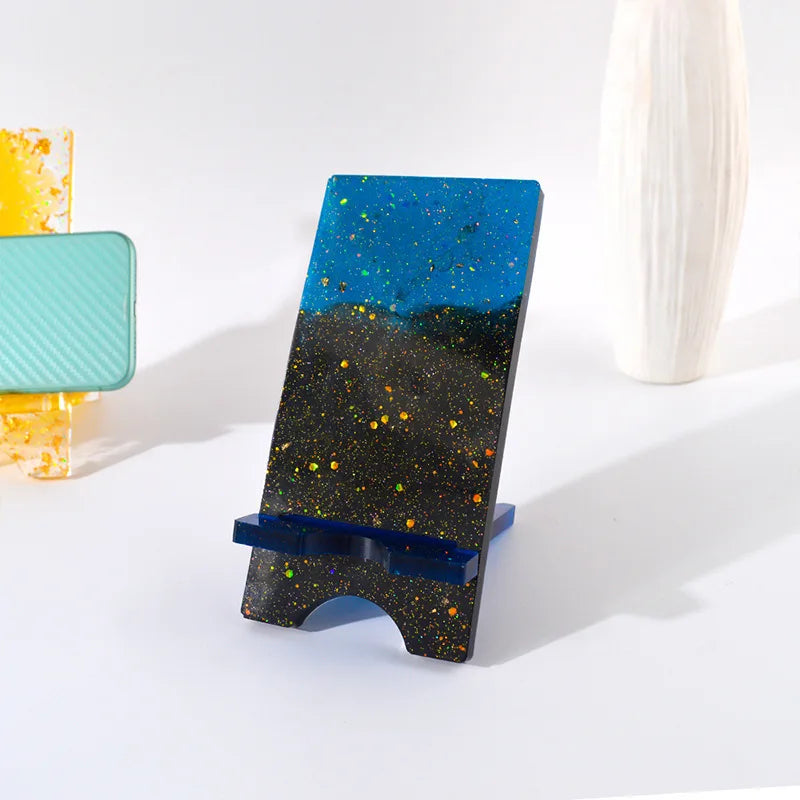 DIY Mobile Phone Holder Mirror Silicone Mold Creative Desktop Phone Stand Tablet Bracket Epoxy Resin Molds Home Office Tools
