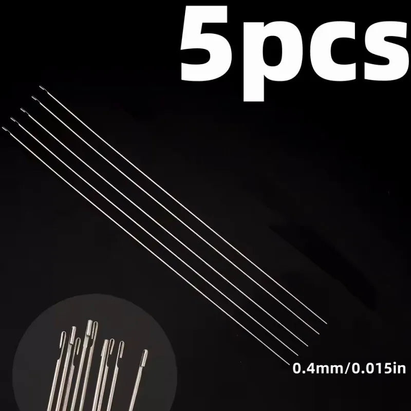 1/3/5pcs Beaded Needles With Steel Needles, Long And Thin Beaded Leads, Side Threaded Hooks And Beads For DIY Handmade Jewelry