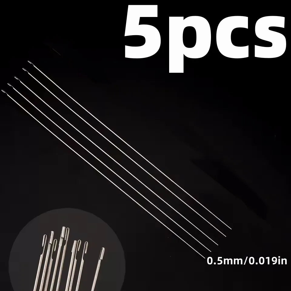1/3/5pcs Beaded Needles With Steel Needles, Long And Thin Beaded Leads, Side Threaded Hooks And Beads For DIY Handmade Jewelry