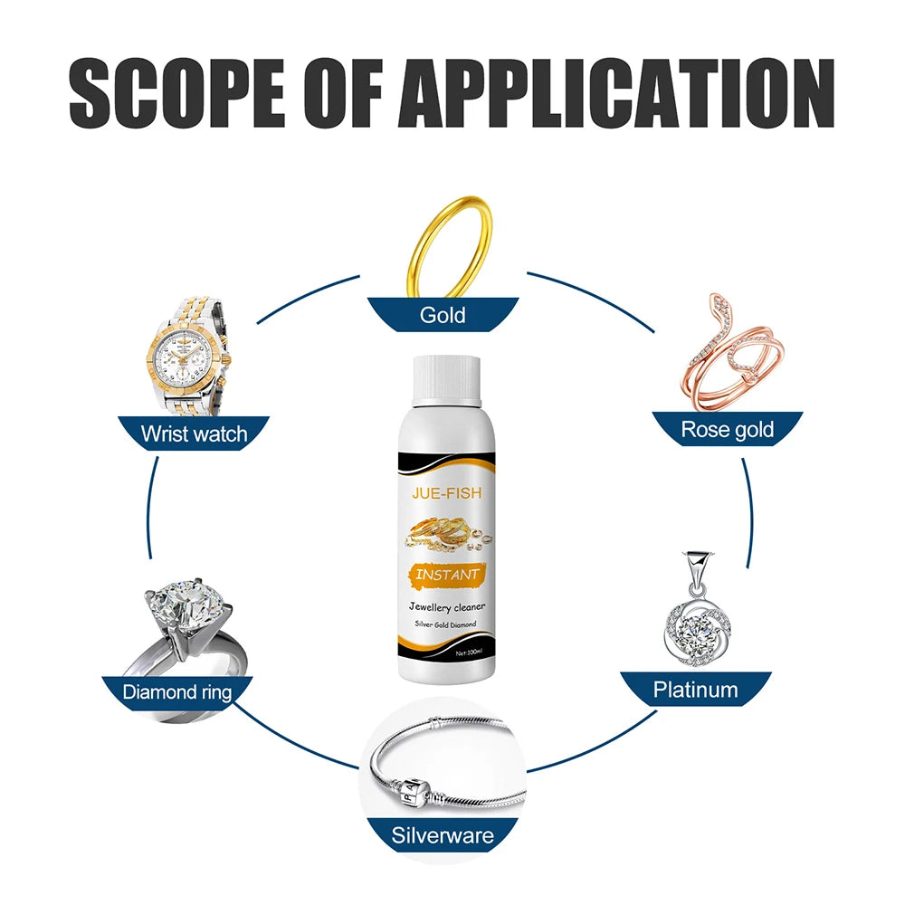 100ml Jewelry Cleaner Silver Jewelry Necklace Ring Clean Polishing Liquid Ring Care Washing Fluid Multi-Function Cleaner