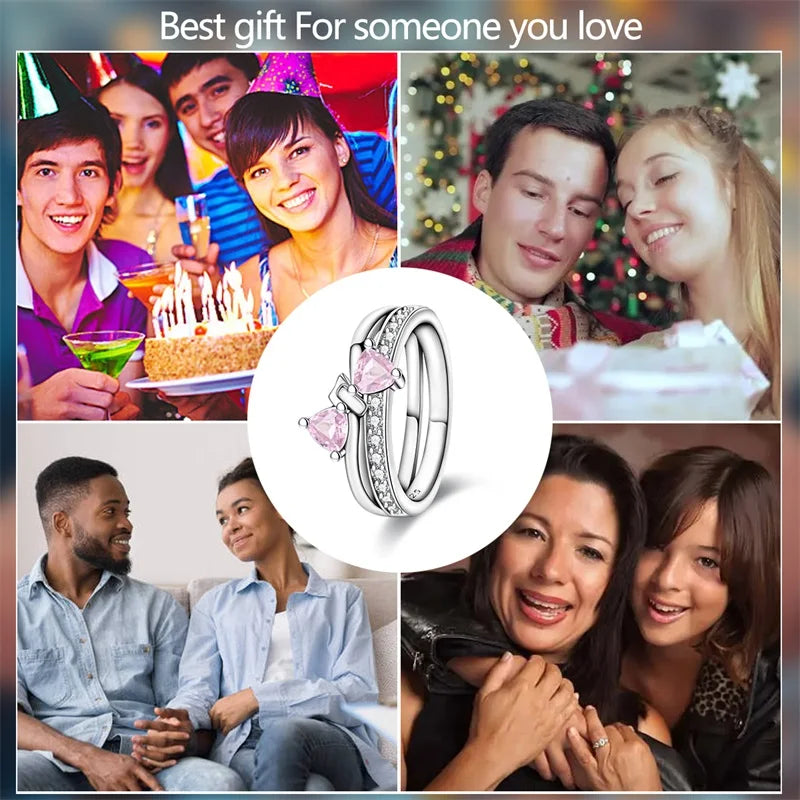 Original Hope Rainbow Flower Ring s925 Silver Jewelry DIY Exquisite Fashion