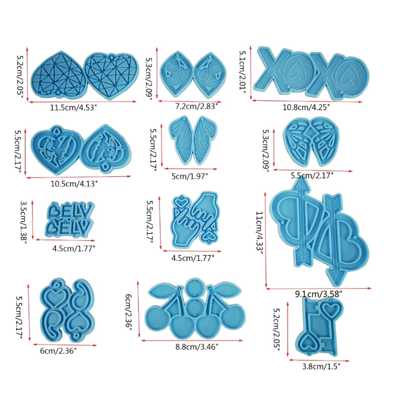 Valentine's Day Earrings Epoxy Resin Mold Eardrop Danglers Silicone Mould DIY Crafts Jewelry Pendants Casting Tools