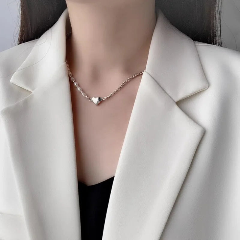 VENTFILLE 925 Sterling Silver Cat Pearl Necklace For Women Animal Retro Court Design Jewelry Birthday Gifts