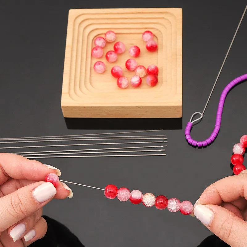 1/3/5pcs Beaded Needles With Steel Needles, Long And Thin Beaded Leads, Side Threaded Hooks And Beads For DIY Handmade Jewelry