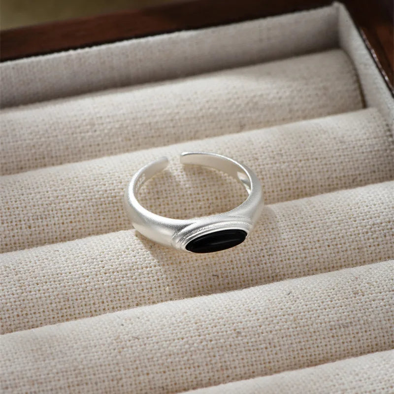 BF CLUB 925 Sterling Rings for Women Fashion Geometric Handmade Irregular Narrow Ring Party Christmas Gift