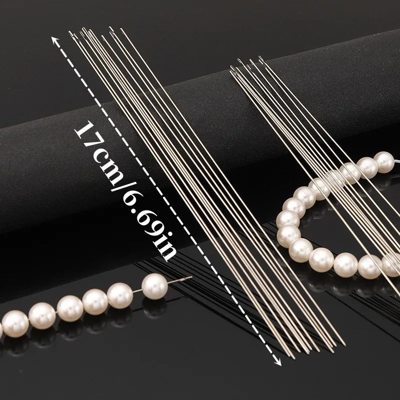 1/3/5pcs Beaded Needles With Steel Needles, Long And Thin Beaded Leads, Side Threaded Hooks And Beads For DIY Handmade Jewelry