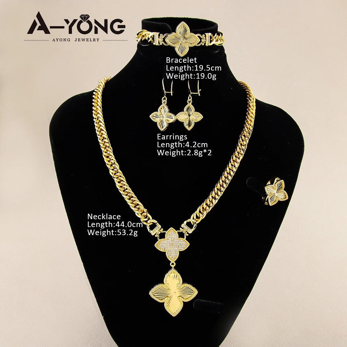 Italian Jewelry Set 21k Gold Plated Zircon Dubai Luxury Necklace Bracelet Earrings Ring Sets Women Wedding Birthday Party Gifts