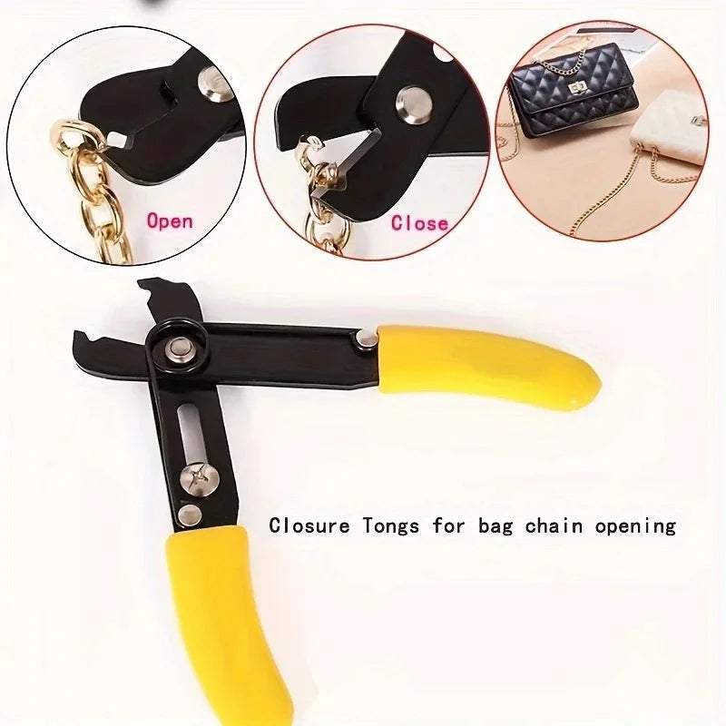 Jewelry Making Chain Pliers - Riveted Manual Bag Chain Opening/Closing Tool, Adjustable Mini Stripper for Chain Installation