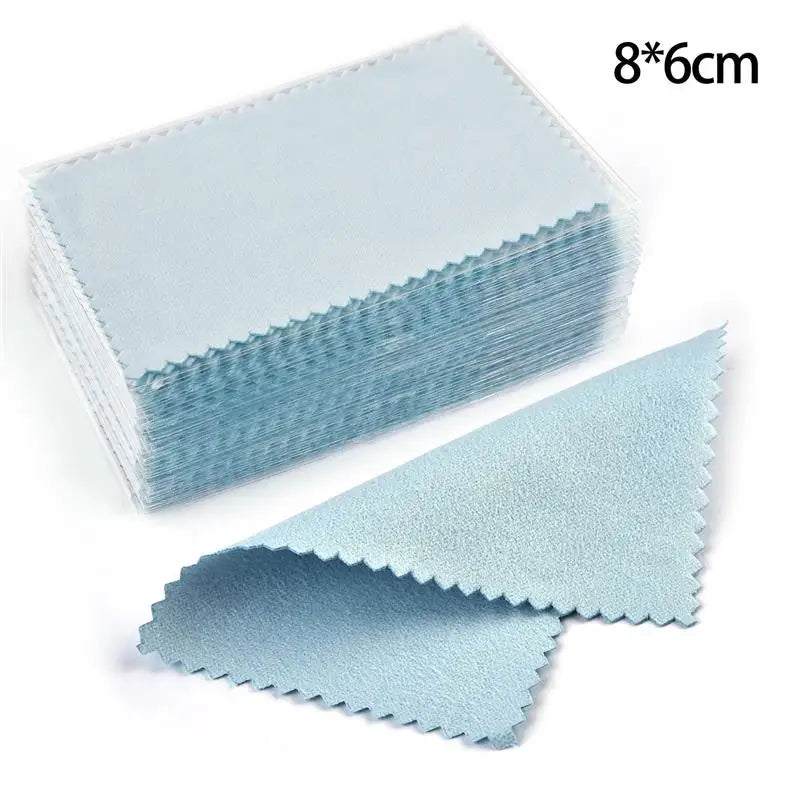 50Pcs/lot Polish Polishing Cloth Silver Color Cleaning Polishing Cloth Soft Clean Wipe Wiping Cloth For Silver Gold Jewelry Tool