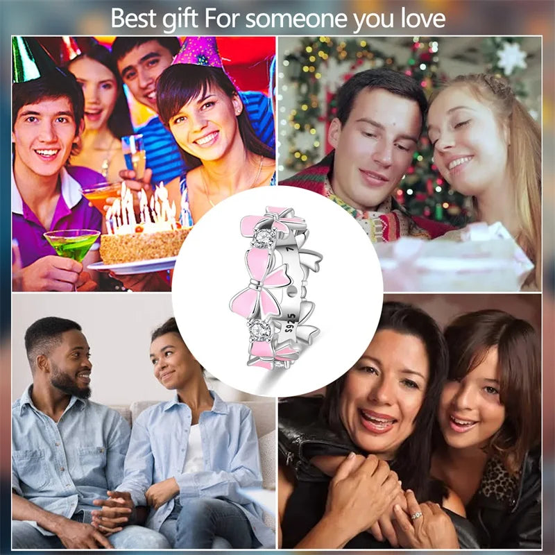 Original Hope Rainbow Flower Ring s925 Silver Jewelry DIY Exquisite Fashion