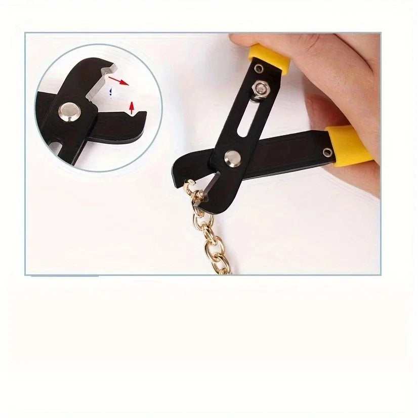 Jewelry Making Chain Pliers - Riveted Manual Bag Chain Opening/Closing Tool, Adjustable Mini Stripper for Chain Installation