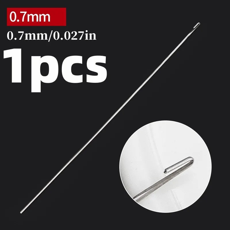 1/3/5pcs Beaded Needles With Steel Needles, Long And Thin Beaded Leads, Side Threaded Hooks And Beads For DIY Handmade Jewelry