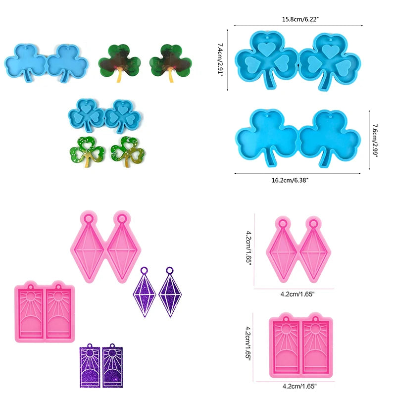 Valentine's Day Earrings Epoxy Resin Mold Eardrop Danglers Silicone Mould DIY Crafts Jewelry Pendants Casting Tools